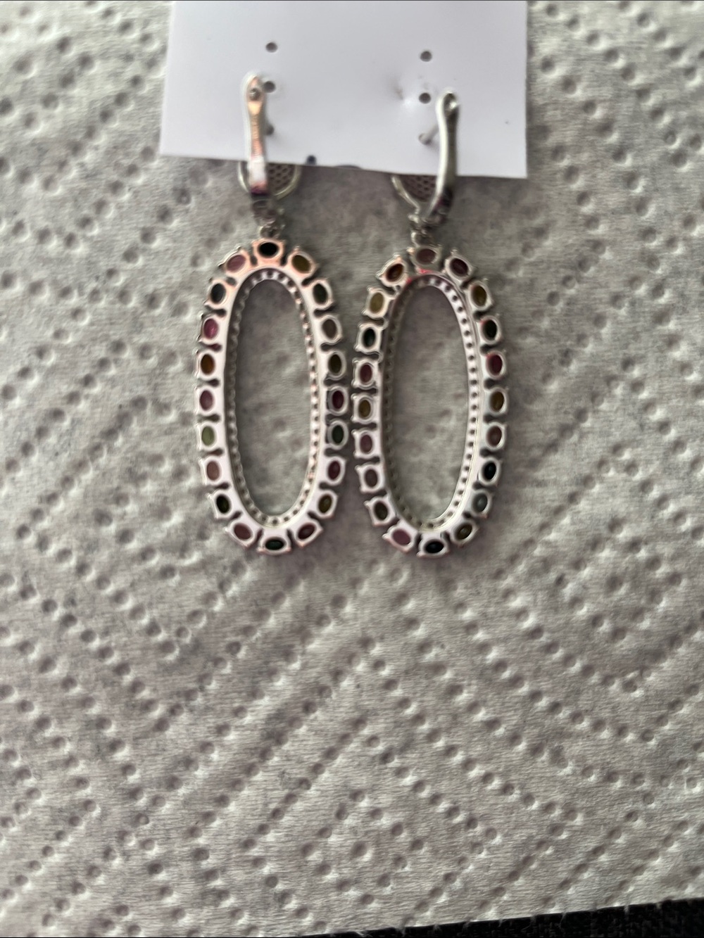ππΈππΈ NWOT JTV 925 SS MULTI SAPPHIRE EARRINGS. πΈππΈπ - Picture 3 of 5